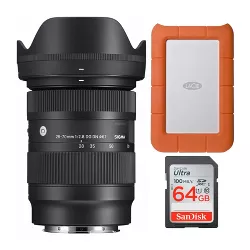 3 Items Sigma 14-24mm f/2.8 DG DN Art Lens for Sony E-Mount with 1TB Hard Drive and 64GB SD Card Bundle 
