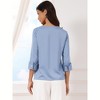 INSPIRE CHIC Women's Satin Dressy 3/4 Sleeve Boat Neck Work Blouse - 3 of 4