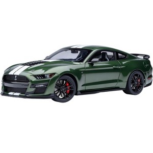 Ford Mustang Shelby GT500 Eruption Green Metallic with White Stripes 1/18 Model Car by Autoart - 1 of 4