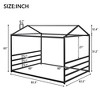 Queen Size Metal House Platform Bed Frame Sturdy House Platform Bed Easy to Assemble Floor Bed Frames Modern Style Bed for Guest Room Boys Girls - 4 of 4