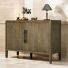 Storage Cabinet Sideboard with 2 Metal Handles & 2 Doors, MDF Wooden Sideboard Buffet Cabinet for Hallway,Adjustable Shelves,Oak Legs,Freestanding - 3 of 4