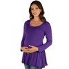 Maternity Long Sleeve Solid Color Swing Style Flared Tunic Top - 24seven Comfort Apparel™ - 2 of 4