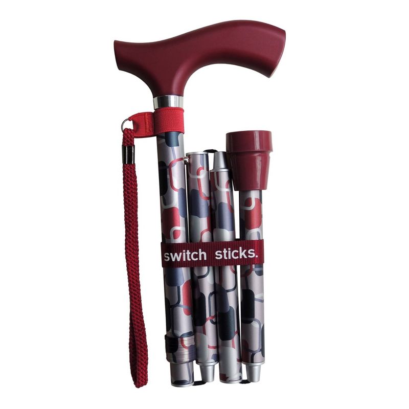 Switch Sticks Berlin Print Aluminum Folding Cane 32 to 37 Inch Height, 1 of 4
