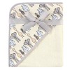 Hudson Baby Infant Boy Cotton Hooded Towel and Washcloth 2pc Set, Royal Safari, One Size - 3 of 3