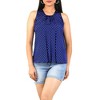 Artyska Women's Summer Polka Dot Round Neck Sleeveless Blouse Tops - 2 of 4