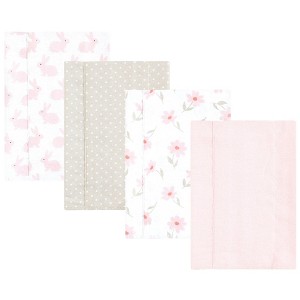 Luvable Friends Hudson Baby Flannel Burp Cloths 4pk Set - 1 of 2
