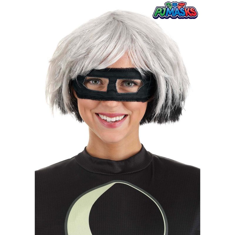 HalloweenCostumes.com One Size Fits Most  Women  PJ Masks Luna Adult Wig, Black/Gray, 3 of 6