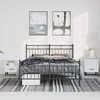 vidaXL Queen Metal Bed Frames with Headboard, Under Bed Storage, Noise Free, Black, No Mattress - 3 of 4