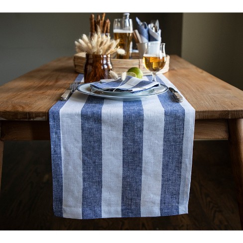 Solino Home Striped Linen Table Runner | Cabana Stripe - image 1 of 4