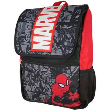 Marvel Spiderman Backpack Front Flap Compartment Travel School Laptop Backpack Black