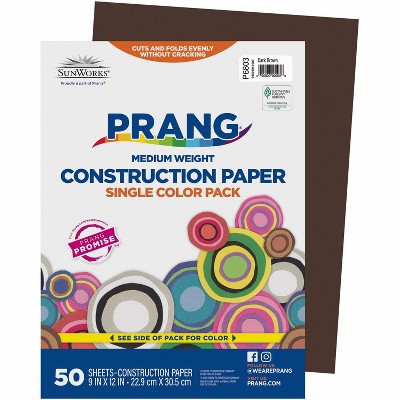 Pacon Construction Paper Smooth Textured 9"x12" 50/PK Dark Brown 6803