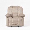 Wide Manual Recliner Chair Fabric with Dual Cup Holders - 2 of 4