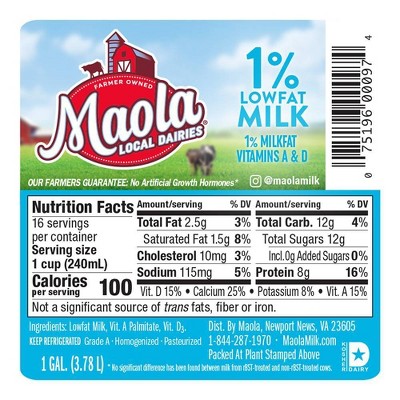 Maola 1% Lowfat Milk - 1gal