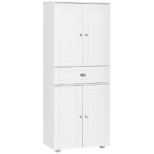 72" Tall Kitchen Pantry Storage Cabinet, Freestanding 2 Double-Door Cabinets and Center Drawer with Adjustable Shelves for Home Use - 1 of 4