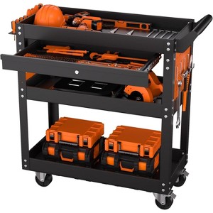 5-Tier Heavy Duty Rolling Tool Cart w/Lockable Drawer, Pegboards & 400LB Capacity - Garage & Shop Storage Organizer, Kid-Friendly - 1 of 4