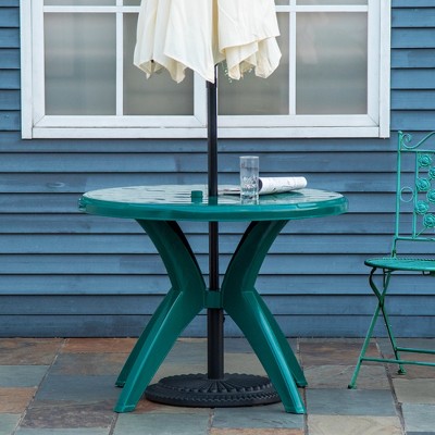 Maggift Patio Side Table, Waterproof Portable Patio Small Side Table for Garden, Balcony, Courtyard, Poolside, Patio, Green, 36.25"*36.25"*28.25"