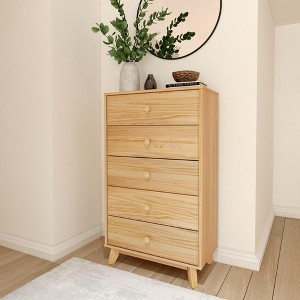 Plank+Beam Solid Wood Classic 5-Drawer Solid Wood Dresser, Storage Dresser for Bedroom, Chest of Drawers - 1 of 4
