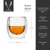 Viski Double-Walled Spirits Glasses, Insulated Liquor Tumblers with Cut Crystal Design, Dishwasher Safe 8.5 Oz, Clear, Set of 2 - 3 of 4