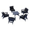 WestinTrends Avalon Outdoor 6-Piece Modular Sectional Patio Furniture Sofa Set, Navy Blue/Black - 4 of 4