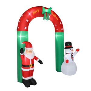 SEVOBAL Inflatable Holiday Decorations Christmas Inflatable Decoration Inflatable Santa Snowman Arch Blow Up Yard Decoration, Red, 96"*5"*96" - 1 of 4