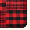 Patchwork Plaid Throw Blanket Red/Black - Woolrich x Target - 3 of 4
