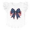 The Juniper Shop Coquette Patriotic Bow Flutter Sleeve Tee - 2 of 4