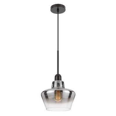 17" 1 Light Metal Contemporary Pendant Matte Black - Cal Lighting