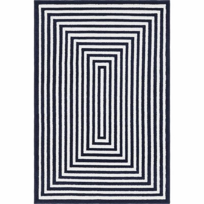 Navy Blue 4' x 6' Prescott Easy-Care Outdoor Area Rug