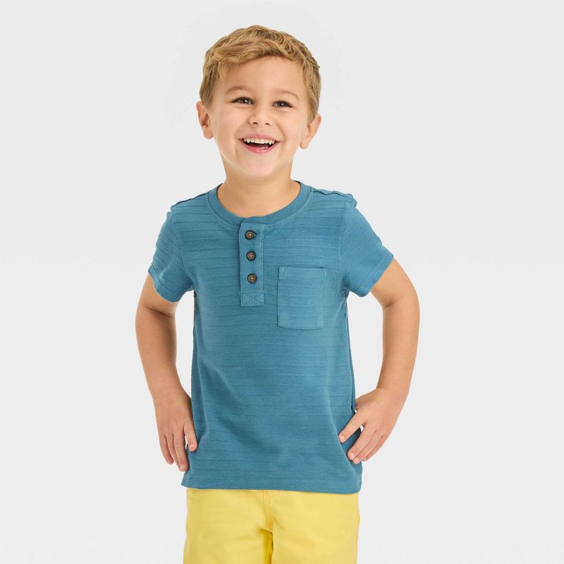 Toddler Boys' Short Sleeve Henley T-Shirt - Cat & Jack™, 1 of 9