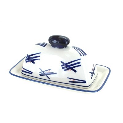 Blue Rose Polish Pottery Zoe Butter Dish