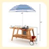 Costway Kid's Play Trolley Outdoor Wooden Kids Play Cart with Sun Umbrella  for Toddlers 3+ White\Blue - 3 of 4