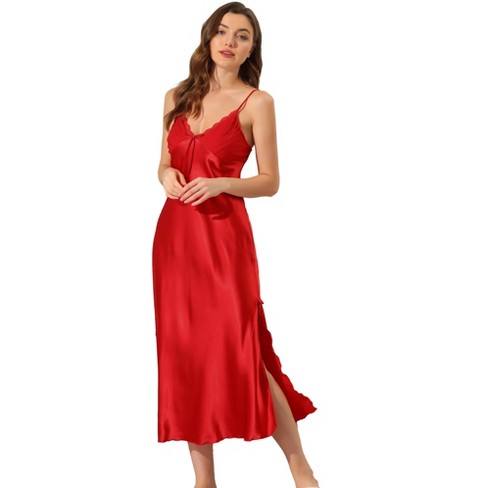 red satin nightgown