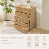 5 Drawer Fluted Dresser, 48" Tall Modern Wood Chest with Anti-Tip Device, Storage Organizer for Bedroom, Living Room, Hallway, and Closet - 3 of 4