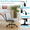 KTMBDW Criss Cross Chair with Wheels Comfy Cross Legged Office Desk Armless Wide Vanity Makeup Chair Adjustable Rolling Computer for Home Office - 3 of 4
