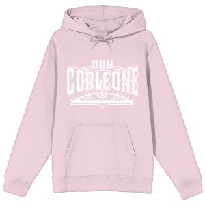 The Godfather Don Corleone Long Sleeve Cradle Pink Adult Hooded Sweatshirt - 1 of 2
