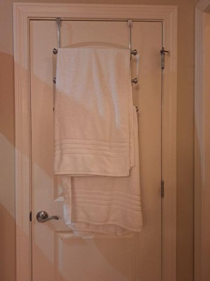 InterDesign York Metal Over Shower Door 3-Bar Towel Rack In Split 79150...