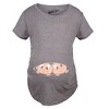 Maternity Peeking Twins T Shirt Cute New Baby Announcement Reveal Pregnancy Tee - Crazy Dog Maternity T Shirt - 2 of 4