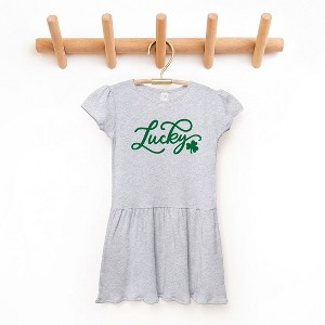 The Juniper Shop Cursive Lucky Clover Toddler Graphic Dress - 1 of 3