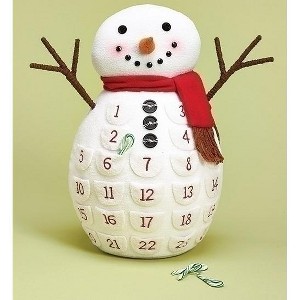 Roman 18" White and Red Plush Christmas Snowman Countdown Calendar Tabletop - 1 of 1