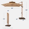 Best Choice Products 10ft Square Woodgrain Pattern 2-Tier Outdoor Solar LED Cantilever Umbrella w/ Base - 2 of 4