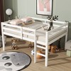 Okak Twin/Full Solid Rubber Wood Loft Bed with Ladder & Strengthened Slats,Wooden Bed Frame for Kids Room,Bedroom - 3 of 4