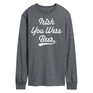 Men's - Instant Message - Irish You Were Beer Long Sleeve Graphic T-Shirt - 1 of 4