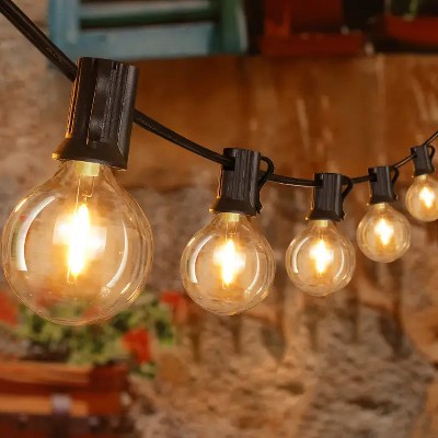 Ollny 100FT G40 Outdoor String Lights (50 Bulbs, IP45 Waterproof, Connectable, 4 Spare Bulbs)