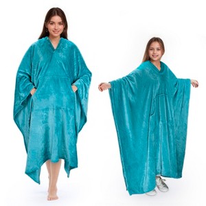 Tirrinia Women Wearable Blanket Cape Plush Fleece Throw Wrap Cover Indoors or Outdoors , 55x80 Inches - 1 of 4