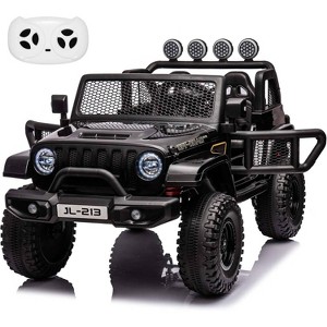 24V 2-Seater Kids Ride On Truck, Electric Car w/Remote, 2WD/4WD Switch, Suspension, LED Lights, Music, Storage Trunk - 1 of 4