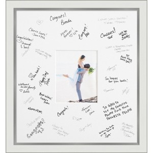 Eva Signature Mat Picture Frame – Guest Book Alternative for Weddings, Graduations, or Retirement – Autograph Photo Mat for Signature Board - 1 of 4