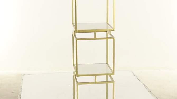 Glam Metal Marble Square Shelving Unit 3 Tier Gold - Olivia &#38; May, 2 of 7, play video