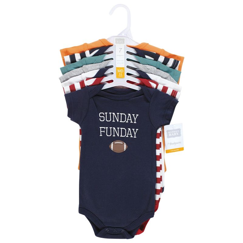 Hudson Baby Cotton Bodysuits, Sports Stripes, 2 of 10