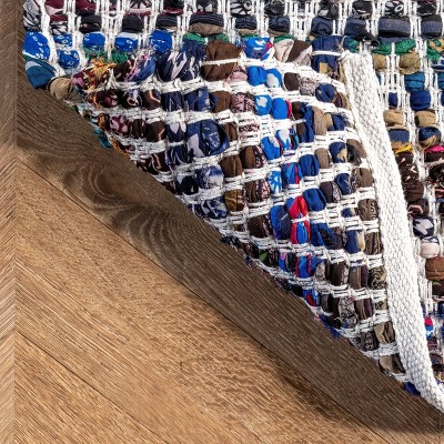 Indigo Hand Woven Cotton Blend 3' x 5' Area Rug