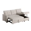 Dolonm Upholstered Pull-Out Sectional Sofa with Storage Chaise, Converts to Twin Sleeper, Removable Back Cushions - 2 of 4